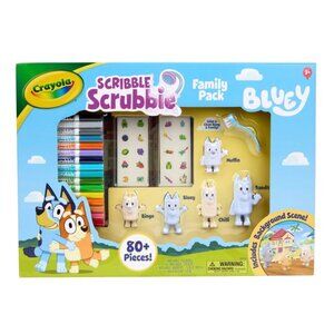 Crayola Scribble Scrubbie 80pc Bluey Family Pack Gift Figurines Stickers Markers